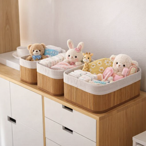 Bamboo Serenity Storage Basket Set (3 pcs) - Alt View