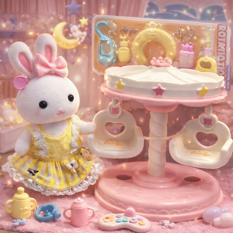 Mother Rabbit With Playful Swing Scene Toy Set (9 pcs)(Nursery Collection) - Alt View