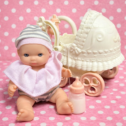 Baby Doll With Carriage And Bottle Toy Set (3 pcs) - Alt View