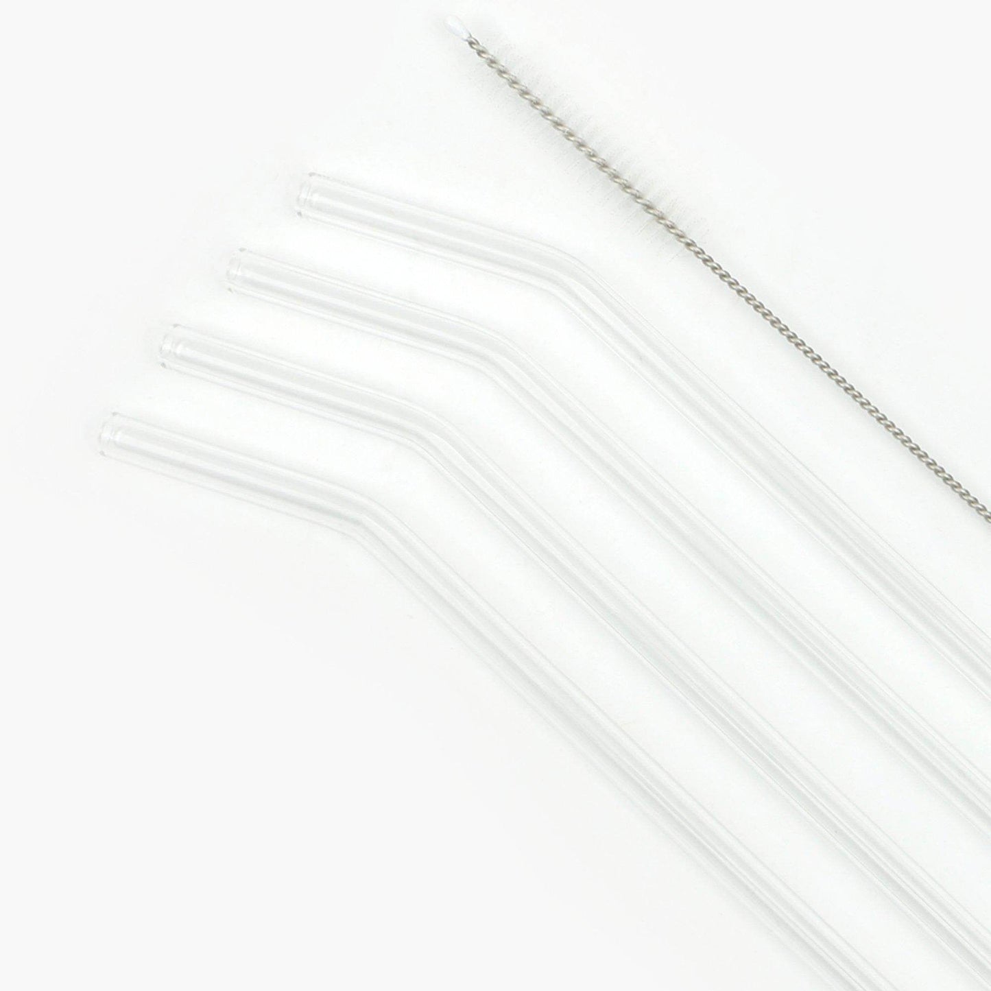 Clear Reusable Glass Straws (4 pcs)