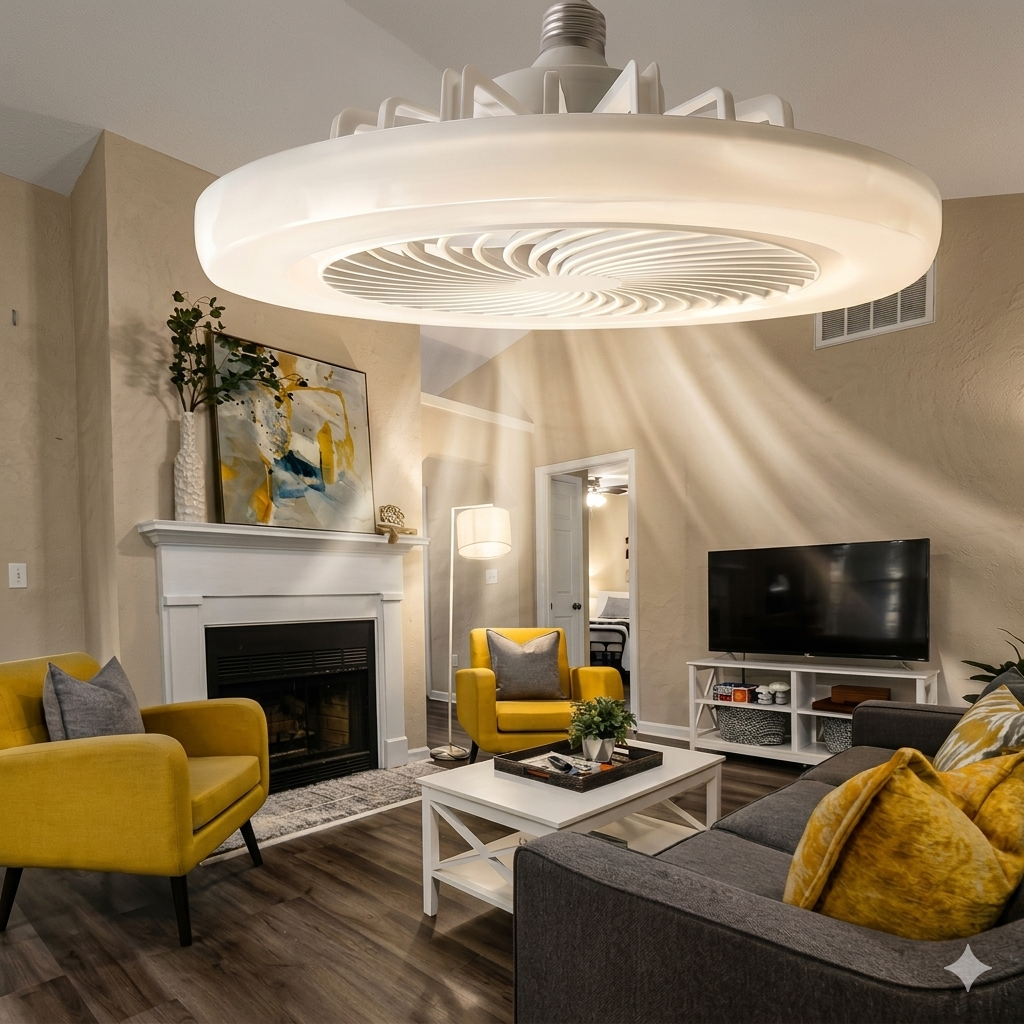 Enclosed Ceiling Fan With Light And Remote