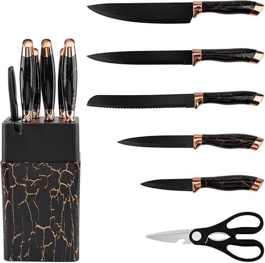 Marble Inspired Kitchen Knife Set (7 pcs)