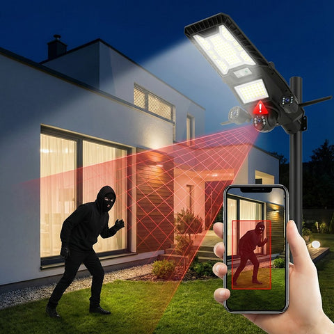 AI Solar Camera with Dual Lens and Light - 4K WiFi Security System