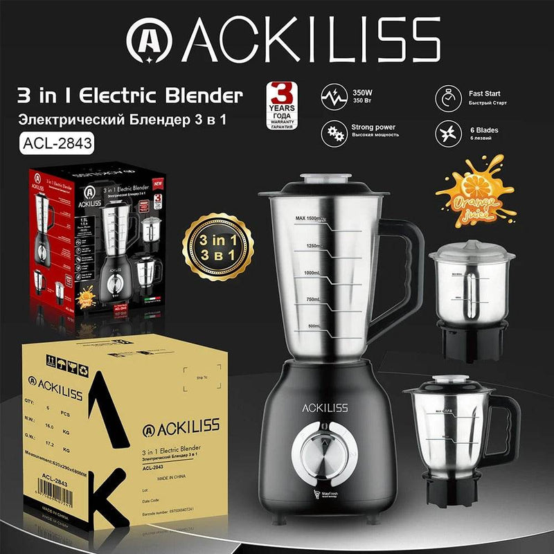 Stainless Steel 3-in-1 Electric Blender (350W)