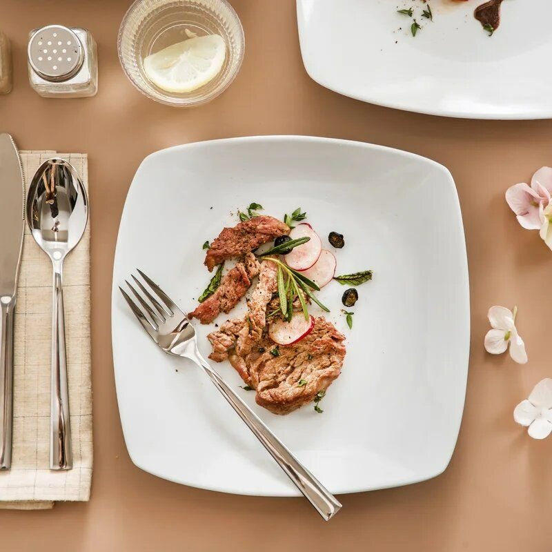 Rounded Square Melamine Plates (Medium)(19cm)(6 pcs)