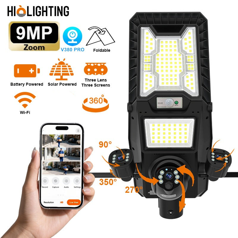 AI Solar Camera with Dual Lens and Light - 4K WiFi Security System