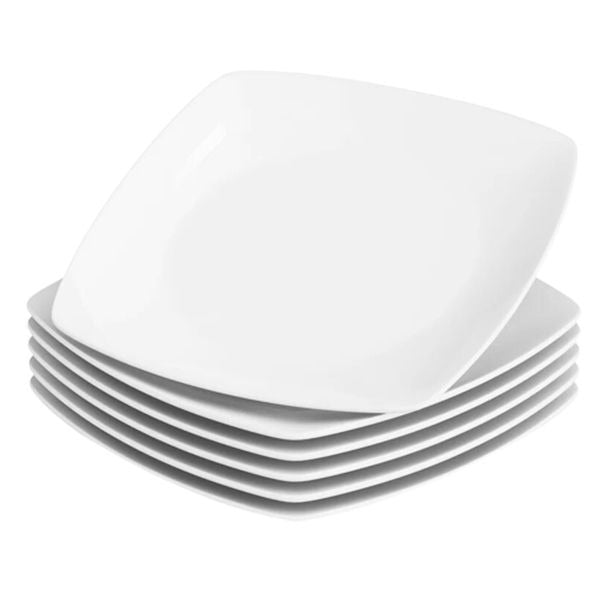 Rounded Square Melamine Plates (Medium)(19cm)(6 pcs)