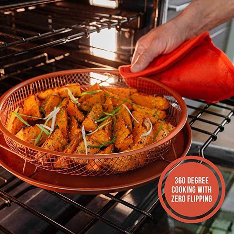 Round Copper Chef Crisper Over Fryer