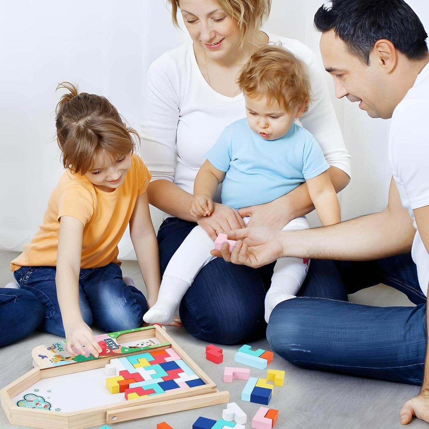 Multifunctional 3D Tetris Wooden Board