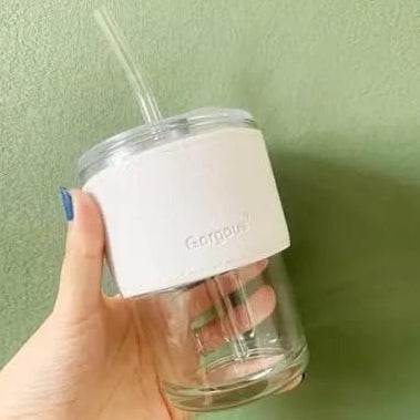 Protective Sleeve Glass Tumbler (White)(400ml)(Each)