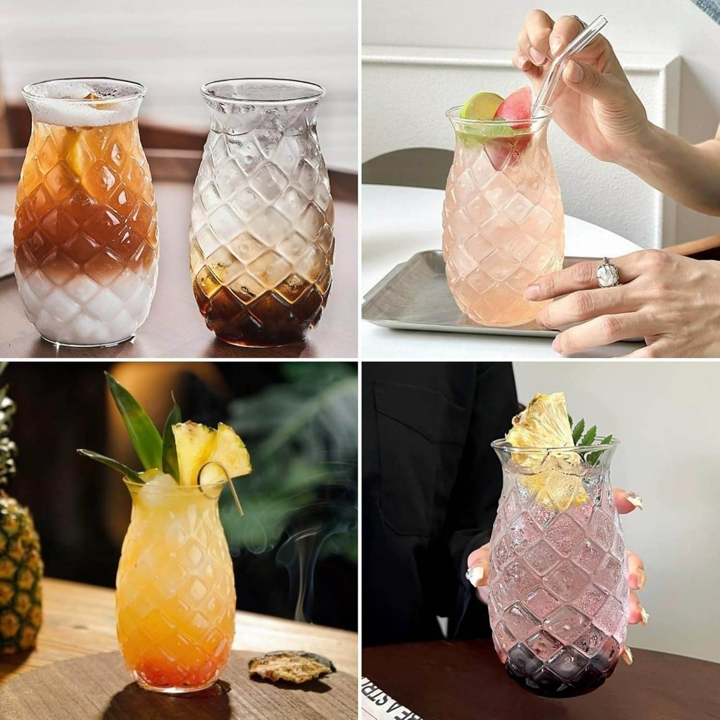 Pineapple Drinking Glass (450ml)(Each)