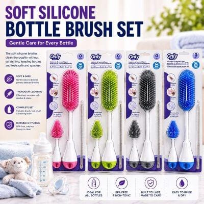 Soft Silicone Bottle Brush Set