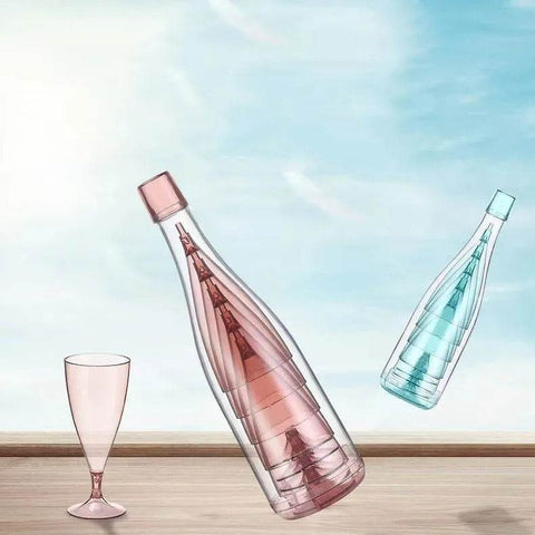 Champagne Flutes With Storage Bottle (5 pcs) - Alt View