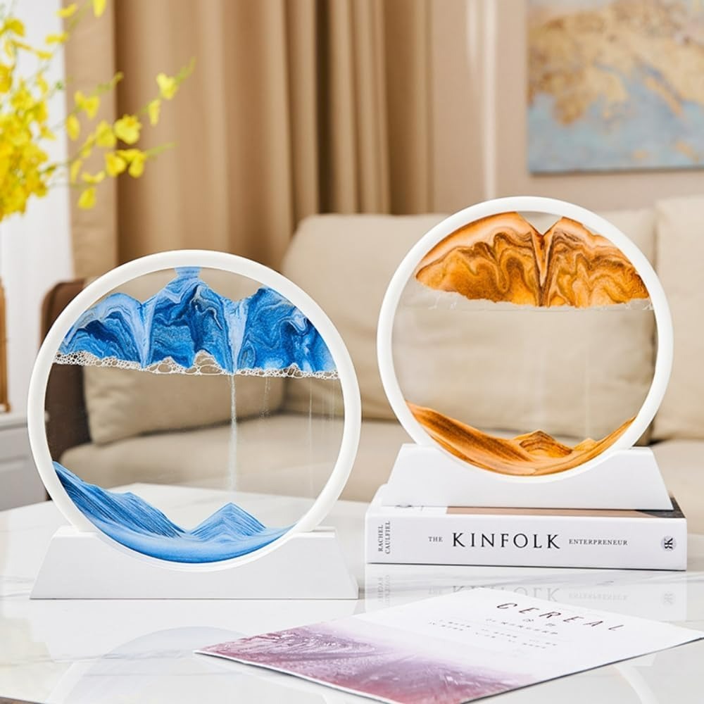 Moving Sand Art 3D Seascape Relaxing Display (Large)(25.5cm)