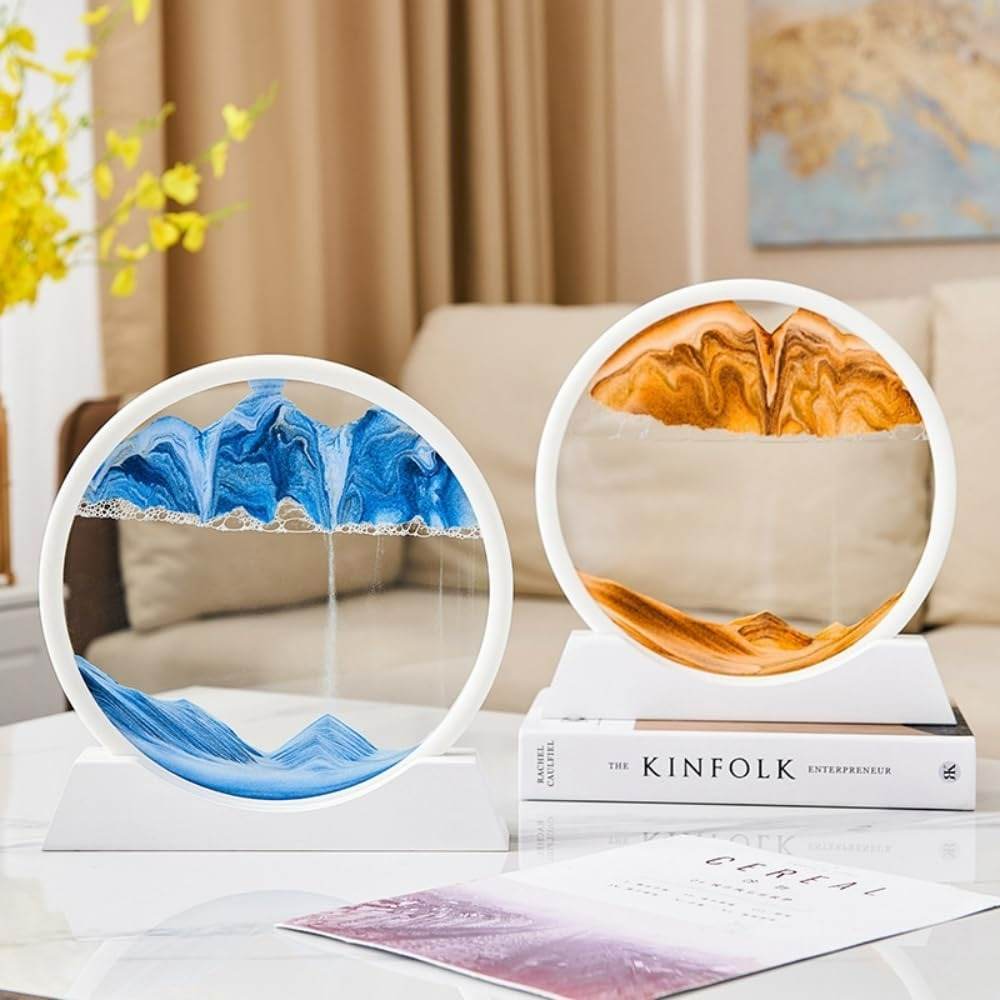 Moving Sand Art 3D Seascape Relaxing Display (Small)(17.5cn)