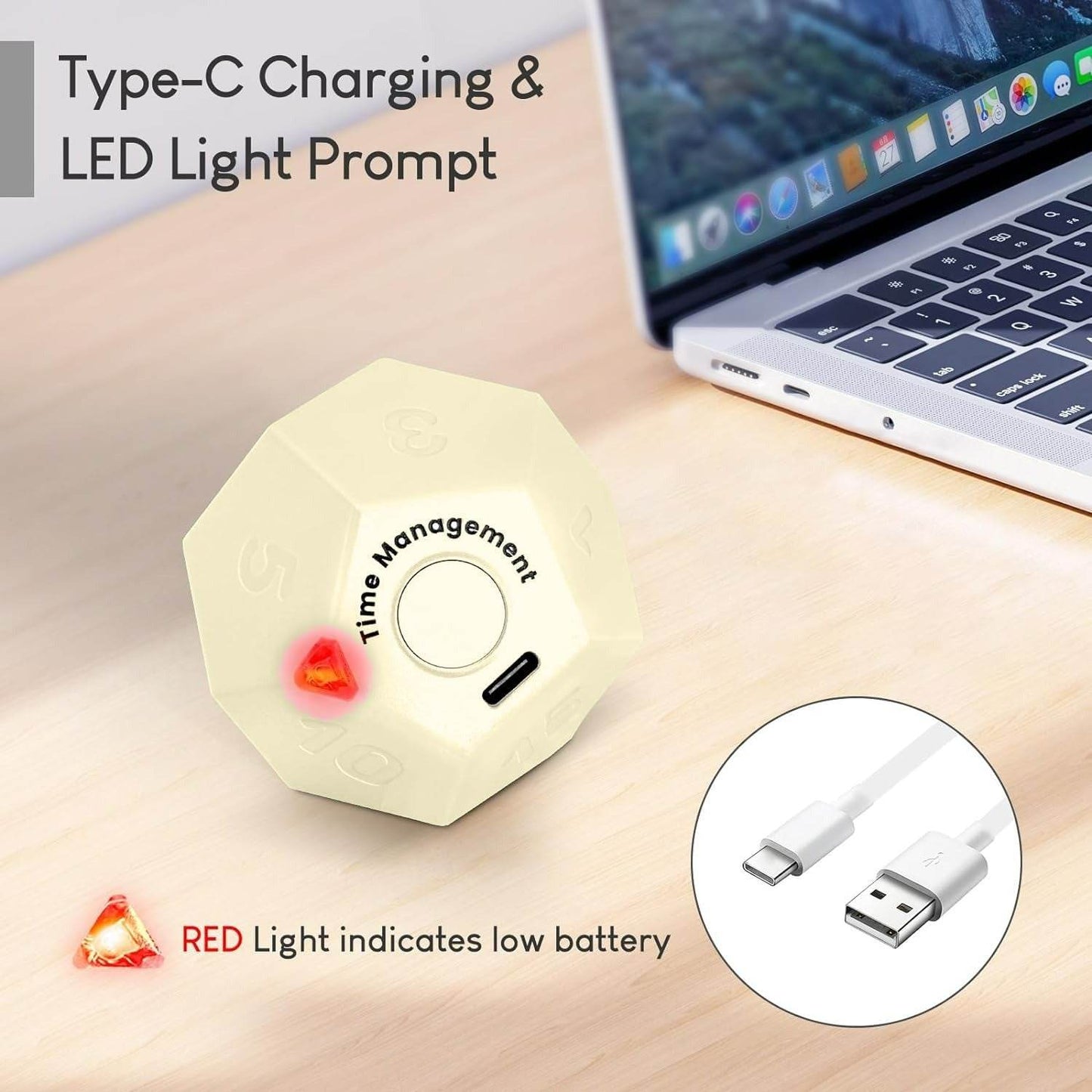Rotating Cube Clock For Desk And Kitchen