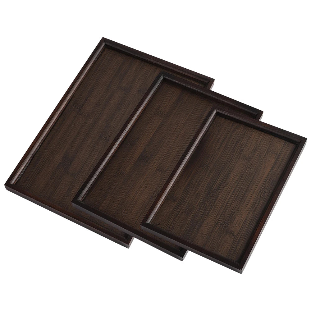 Dark Bamboo Nesting Tray Set (3 pcs)