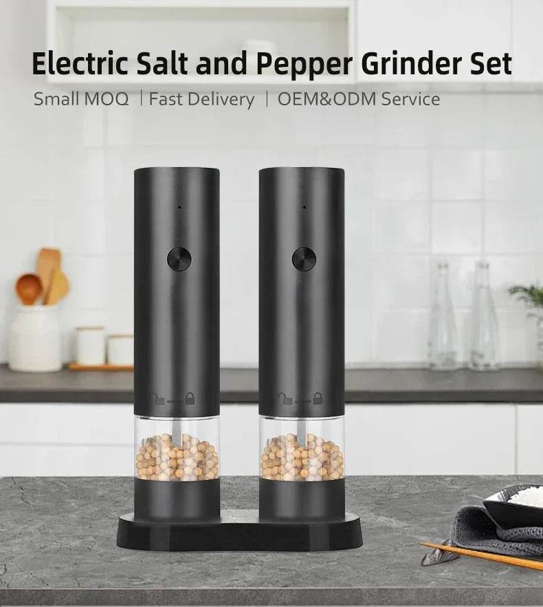 USB Rechargeable Electric Salt and Pepper Grinder Set