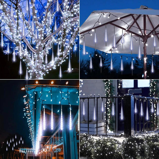 LED Solar Meteor Shower Lights