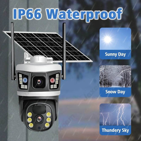 4K 4G SIM Card Dual Lens Solar Camera (V380 Pro) - Alt View