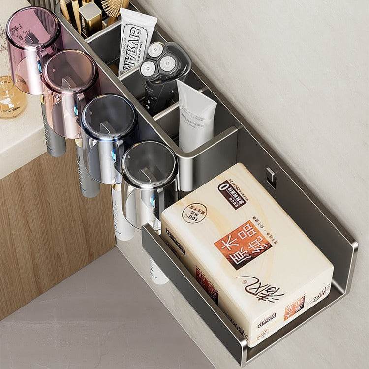 Tissue Box Wall-Mounted Bathroom Organiser (4 Compartment)