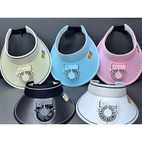 Charging Cylinder Shading Sunscreen Fan Hat - Alt View