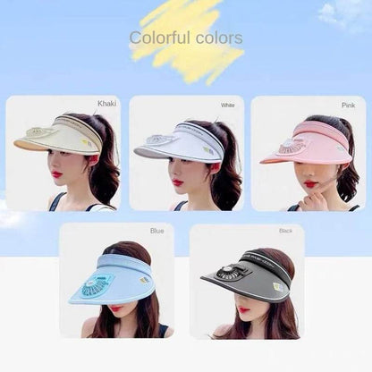 Charging Cylinder Shading Sunscreen Fan Hat - DMC Wholesale
