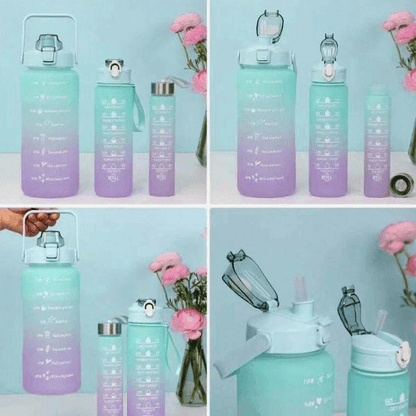Motivational Water Bottles (3 pcs) - DMC Wholesale