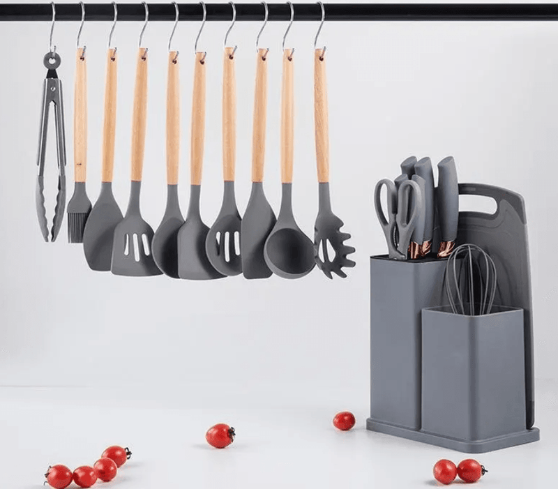 Kitchenware Set With Mini Utensils (Grey or Black)