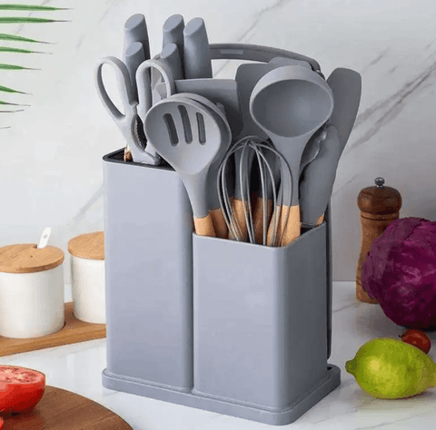 Kitchenware Set With Mini Utensils (Grey or Black)