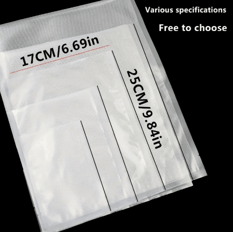 Embossed Vacuum Sealer Freezer Bags (Small)(50 pcs)
