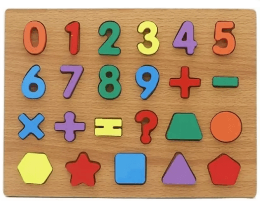 Wooden Number And Shape Puzzle