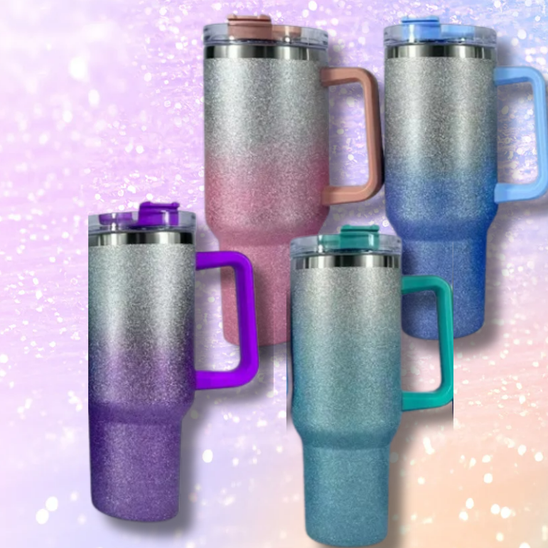 Stainless Steel Vacuum Insulated Glitter Tumbler with Lid (1200ml)