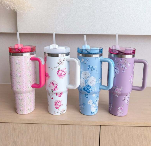 Floral Fun Vacuum Insulated Tumbler with Lid (1200ml)