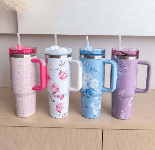 Floral Fun Vacuum Insulated Tumbler with Lid (1200ml)