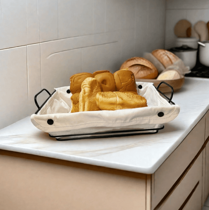 Bread Basket with Removable Fabric Lining