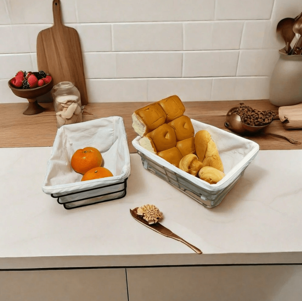 Bread Basket with Removable Fabric Lining