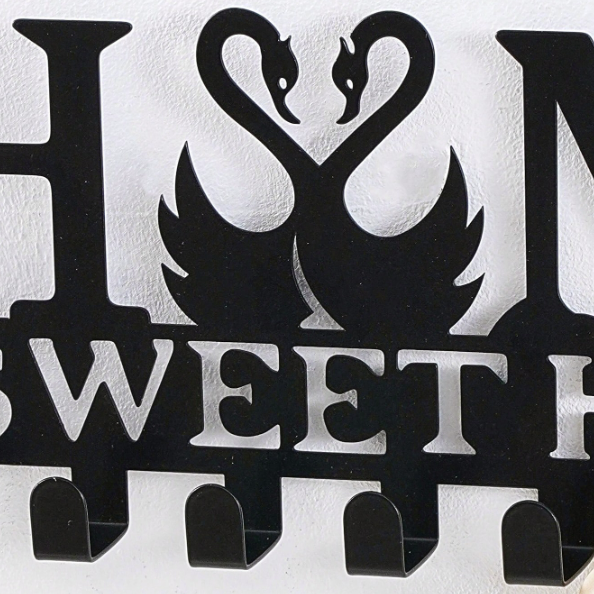 Wall Mounted Swan Sweet Home Decorative Key Holder