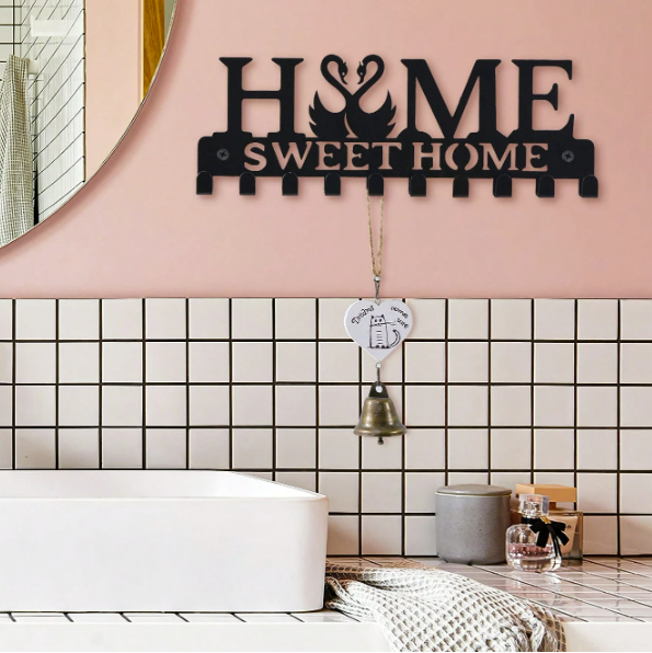 Wall Mounted Swan Sweet Home Decorative Key Holder