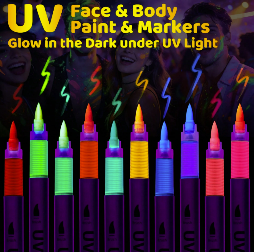 Glow In The Dark UV Light Pens (10 pcs)
