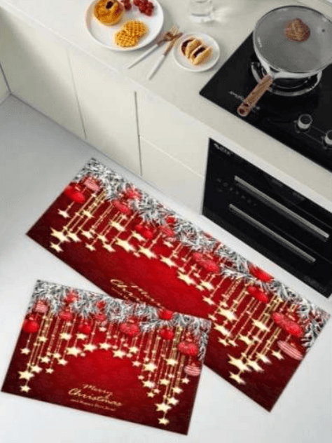 Kitchen Mat Set (3D)(2 pcs)(Christmas Message)