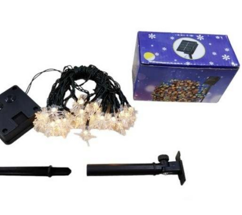 Solar Snow Flake Lights (30L)(6M)(Yellow) - Alt View