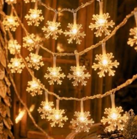 Solar Snow Flake Lights (30L)(6M)(Yellow)