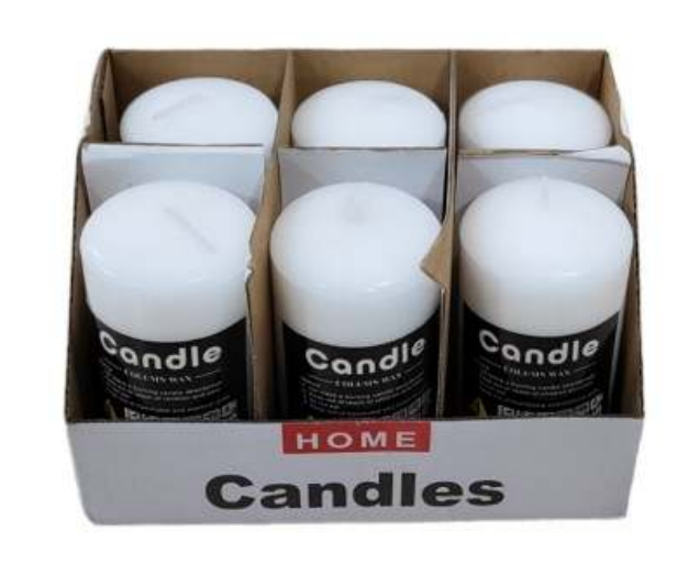 Plain White Unscented Candles (6 pcs)(5x15cm)