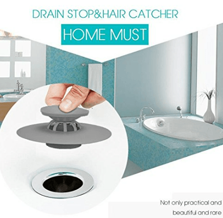 Dual Purpose Drain Stop and Hair Catcher
