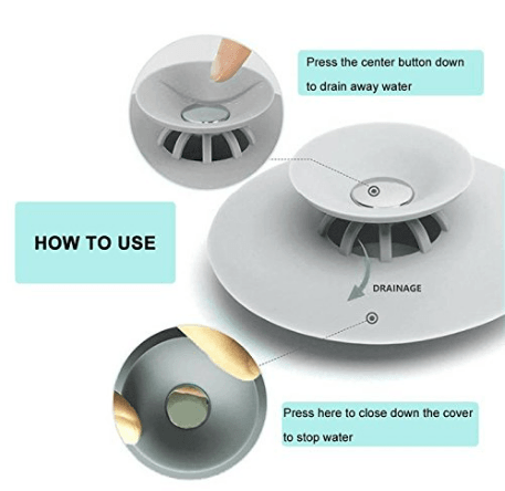 Dual Purpose Drain Stop and Hair Catcher