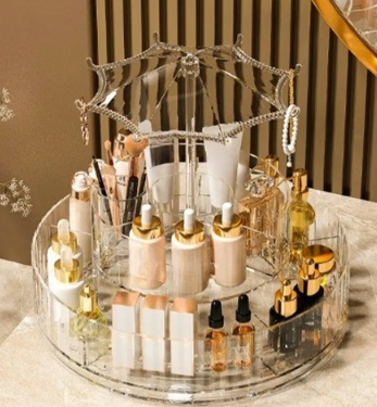 Rotating Make-Up Organiser With Umbrella Hook