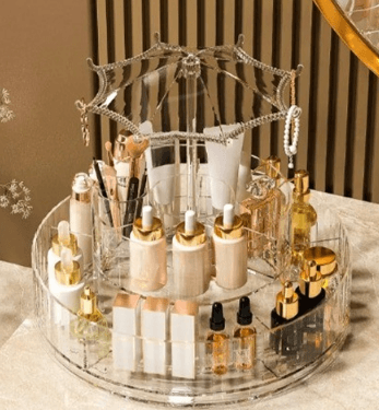 Rotating Make-Up Organiser With Umbrella Hook