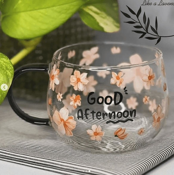 Single Wall Glass Mug (Orange)(380ml)