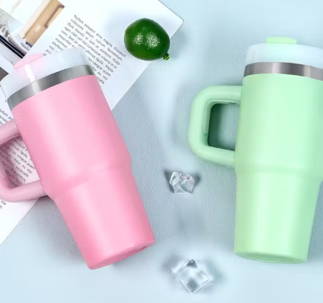 Mini Stainless Steel Flask with Handle and Straw (600ml)